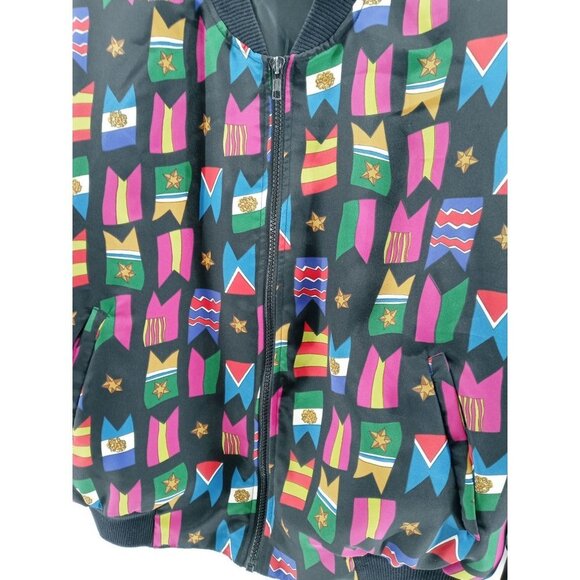 Vintage Notations Petite Women's Zip Up Bomber Jacket Windbreaker Size Medium - Picture 5 of 7